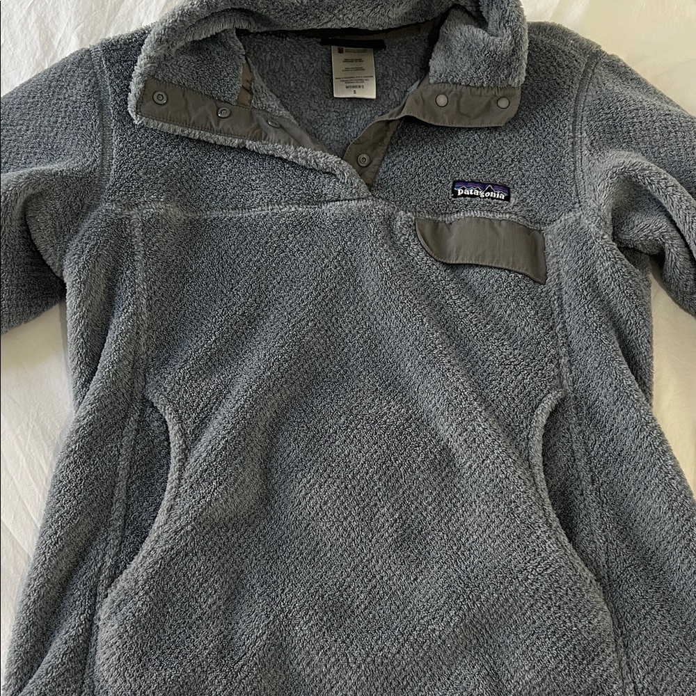 Patagonia Gray Fleece Snap Pullover